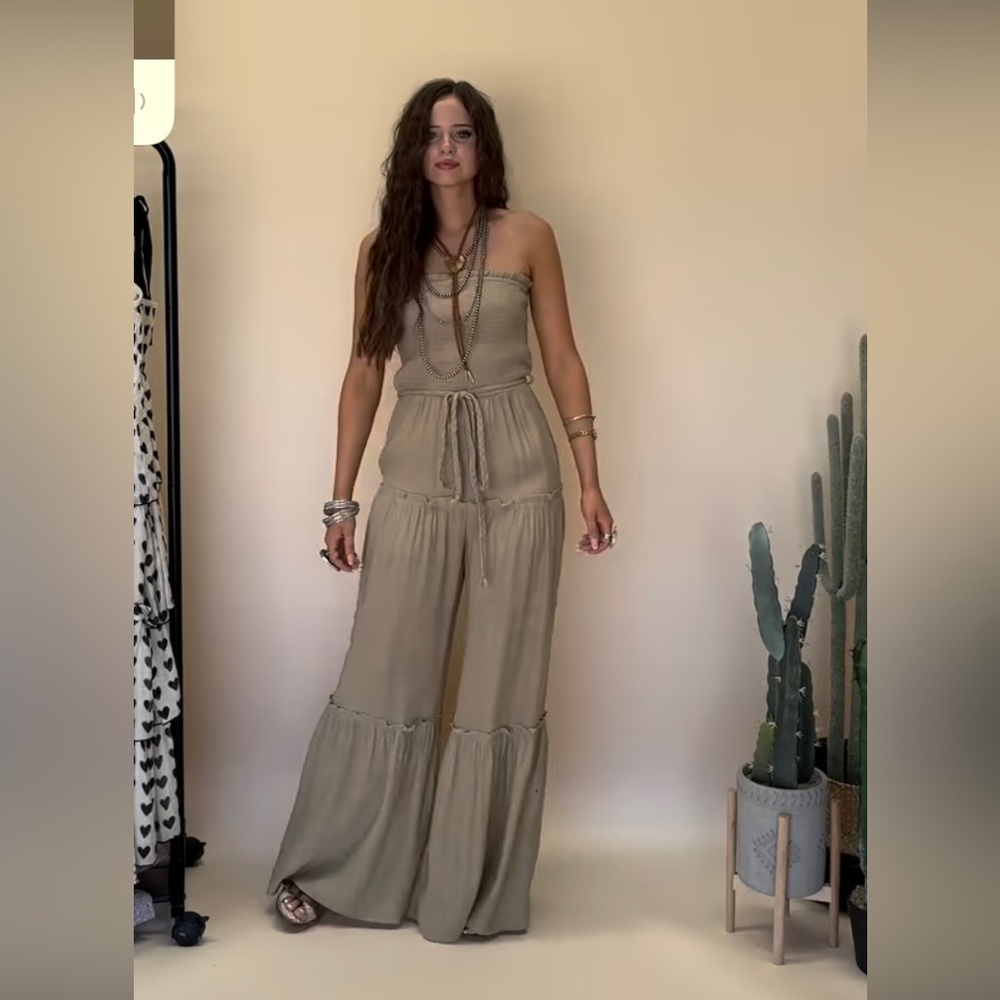 Western gold boho jumpsuit